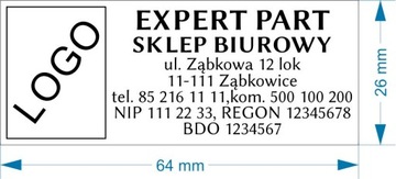 Штамп Тродат 4914 64х26 мм + ластик 8-10 линий