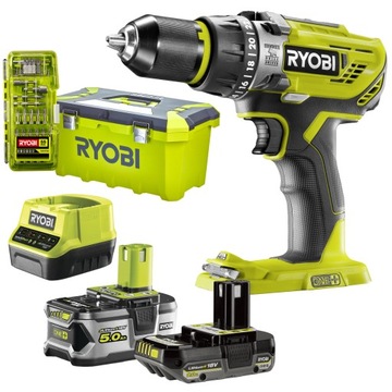 RYOBI WIERTARKA WKRETARKA 18V +5Ah +2Ah +BITY 55EL