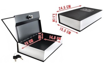 СЕЙФ, МЕТАЛЛИЧЕСКИЙ ЯЩИК, СКРЫТЫЙ В КНИГЕ, БОЛЬШОЙ, 24x15