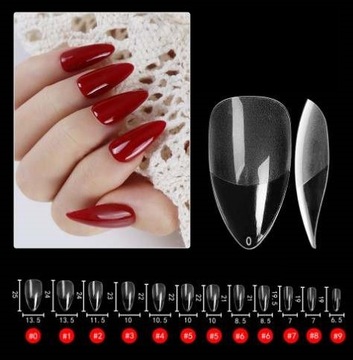 TIPSY FLEXIBLE BEZBARWNE 120SZT ALMOND MIGDAŁ+KLEJ DO TIPSÓW + NAKLEJKA