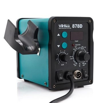 ПАЯЛЬНАЯ СТАНЦИЯ С ГОРЯЧИМ НАКОНЕЧНИКОМ ПАЯЛЬНИК С ГОРЯЧИМ ВОЗДУХОМ 2В1 YIHUA 878D