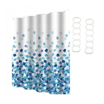ZASŁONA PRYSZNICOWA 100x200cm WODOODPORNY KURTYNA 24 SZT HACZYKI