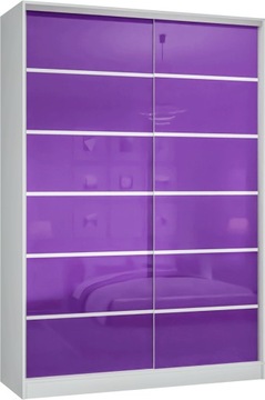 Szafa przesuwna 2D 100 x 250 BIAŁA LACOBEL FIOLET