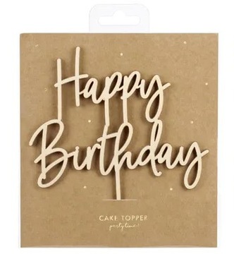 Деревянный Топпер для торта «С Днем Рождения», украшение для торта, топпер на день рождения