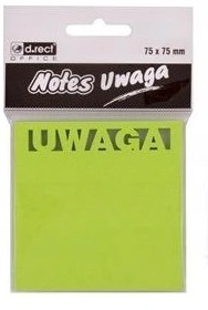 NOTES SAMOPRZYLEPNY 75x75mm 50K UWAGA