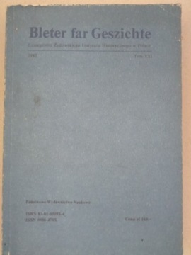 Bleter far Geszichte tom XXI 1983