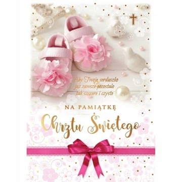 KARNET 3D - NA PAMIĄTKĘ CHRZTU ŚWIĘTEGO - BUTKI