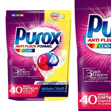 Purox Капсулы для стирки цветных тканей, 40 шт.