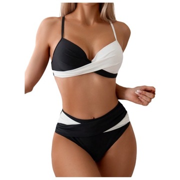 STRÓJ KĄPIELOWY BIKINI WYSOKI STAN DWUCZĘŚCIOWY SEXI KOSTIUM KOLORY S