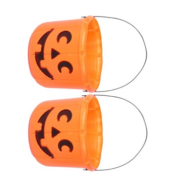 2 SZTUKI HALLOWEEN DYNIA JACK-O-LANTERN PRZENOŚNE ŚWIATŁO LED W WIADRO NA HALLOWEEN