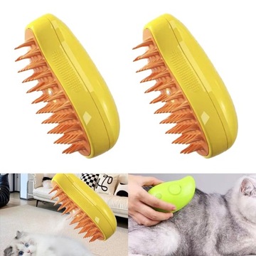 Паровая кошачья щетка, спрей-щетка для кошек для линьки, массажный спрей для кошек 3-в-1