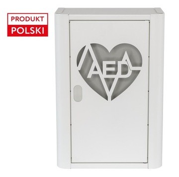 Szafka metalowa na defibrylator AED biała|POLSKI PRODUKT DARCO