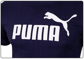 PUMA KOSZULKA MĘSKA T-SHIRT ESS LOGO TEE NAVY r.L