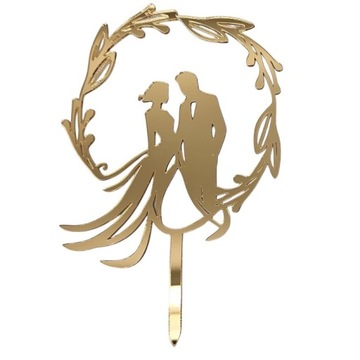 Свадебный топпер НОВАЯ ПАРА фигурка жениха и невесты на свадебный торт, золотое зеркало