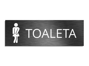 Tabliczka na drzwi TOALETA WC damska 5x15cm
