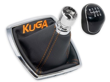 FORD KUGA 08-12 MĚCH PÁKY ŘAZENÍ KŮŽE VÝŠIVKA ORANŽOVÝ + HLAVICE RÁMEČEK