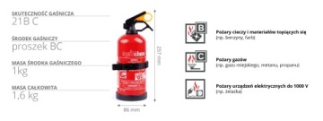 АВТОМОБИЛЬНЫЙ ОГНЕТУШИТЕЛЬ 1КГ. С ПОЖАРНОЙ ПОДВЕСКОЙ