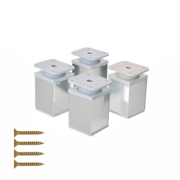 NÓŻKA STOPKA MEBLOWA ALUMINIOWA CHROM H-60 4szt.