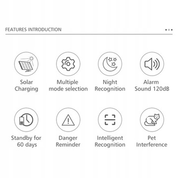 IP67 Солнечная сигнализация Громкая сирена Датчик движения