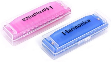 2SZT HARMONIJKA USTNA METALOWA + ETUI