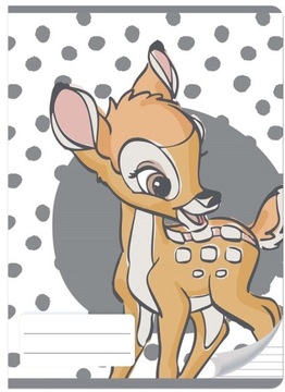 Zeszyt w linie A5 32 kartki tematyczny Bambi Disney wzory szkoła
