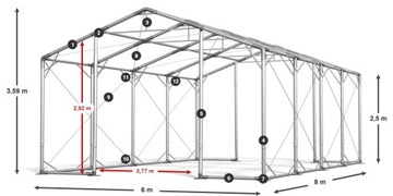 Строительная палатка 6х8м [2,5м] Strong DAS 560 P