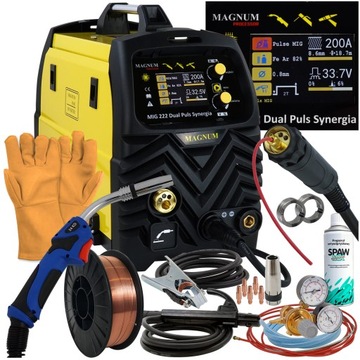 MIGOMAT Magnum spawarka MIG 200 Synergia Puls LCD migomat z Synergią 200A