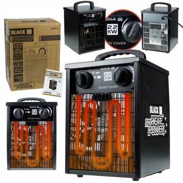 MOCNA Nagrzewnica elektryczna 2,2KW 230V farelka DMUCHAWA 2200W
