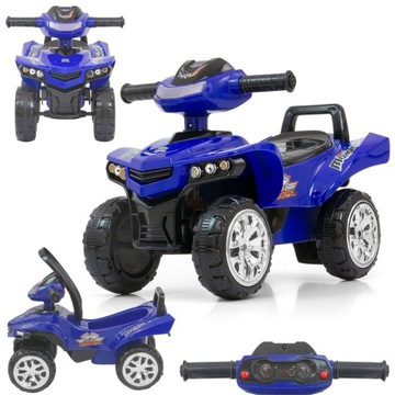 Chodzik quad jeździk pchacz dla dzieci Pojazd Monster Navy Milly Mally