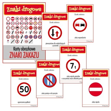Karty obrazkowe - ZNAKI DROGOWE * 46 kart * ZNAKI ZAKAZU
