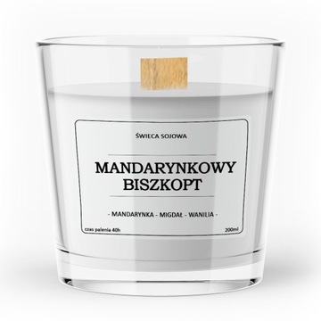 Sojowa świeca zapachowa MANDARYNKOWY BISZKOPT200ml