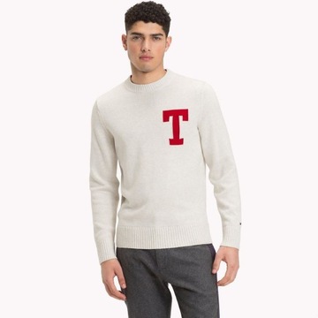 TOMMY HILFIGER BAWEŁNIANY SWETER REGULAR FIT (M)