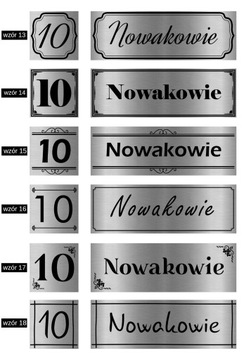 ZESTAW Tabliczek na DRZWI Nazwisko + NUMER Wzory