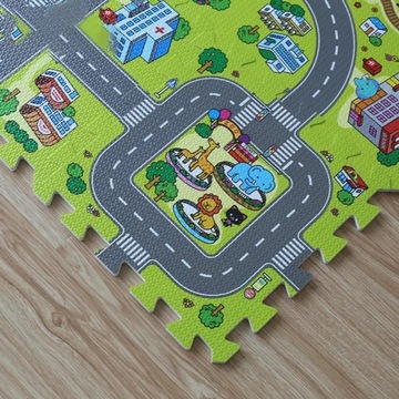 Puzzle piankowe mata MIASTO ULICE DROGI 9el (PZ01)