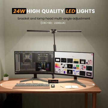 СВЕТОДИОДНАЯ НАСТОЛЬНАЯ ЛАМПА ДЛЯ РИСОВАНИЯ ДЛЯ НОЧНОЙ ШКОЛЫ 24ВТ