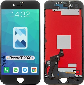 Wyświetlacz LCD Ekran Szybka Dotyk do Apple iPhone SE 2020 A2275 CZARNY