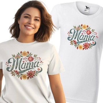 Koszulka Prezent na Dzień Matki dla Mamy Urodziny Mama Kwiaty XS