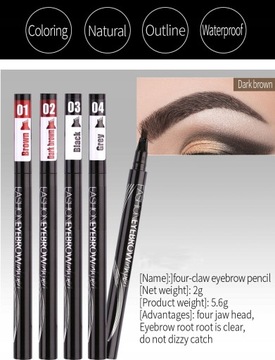 Waterproof Natural Eyebrow Pen Four-claw Eye