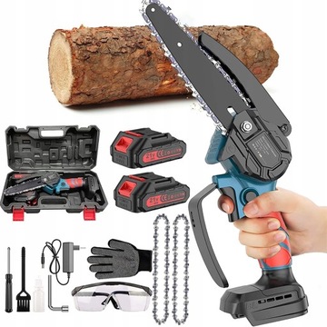 ЭЛЕКТРИЧЕСКАЯ МАЛЕНЬКАЯ ЦЕПНАЯ ПИЛА АККУМУЛЯТОРНАЯ МИНИ-ПИЛА 6 ДЮЙМОВ + АККУМУЛЯТОРЫ×2