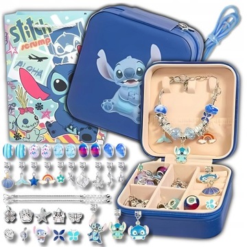 ZESTAW KORALIKÓW BRANSOLETEK BIŻUTERII 73 ELEMENTY STITCH LILO STICH