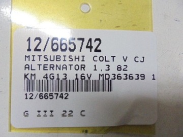 COLT V ALTERNÁTOR MD363639 1,3 A2TA5394