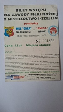 ODRA WODZISŁAW - AMICA WRONKI 14-08-1999