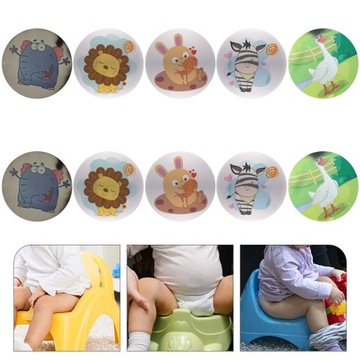 10 шт. НАКЛЕЙКИ ДЛЯ ПРИУЧЕНИЯ К ГОРШКУ, КАРТОННЫЕ НАКЛЕЙКИ С ЖИВОТНЫМИ ДЛЯ ГОРШКОВ