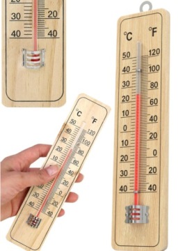TERMOMETR POKOJOWY DREWNIANY ZEWNĘTRZNY WEWNĘTRZNY