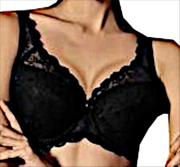 Koronkowy BIUSTONOSZ ANGELIKA full rozm 85C czarny