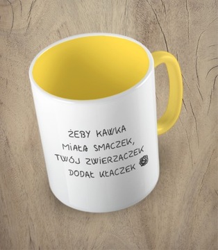 Kolorowy kubek ŻEBY KAWA MIAŁA SMACZEK mix kolor