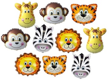 10 sztuk BALONY FOLIOWE safarii ZWIERZęTA ZOO DŻUNGLA junagla zwierzaki