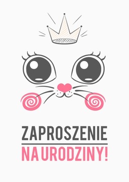 ZAPROSZENIE NA URODZINY ROCZEK Pastelowe Kotki