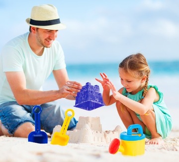 ВЕДРО ПЕСКА, ПЕСОЧНИЦА, ЛОПАТА, СОБОР, СИТОК, ЛЕЙКА, ФОРМЫ, 10 ШТ.