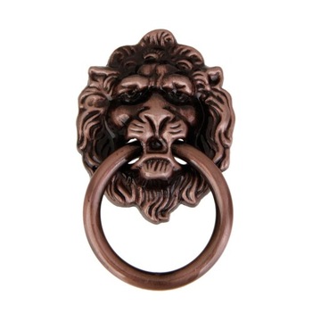 Retro Lion Head Pull Uchwyt Drzwi Meble Miedź